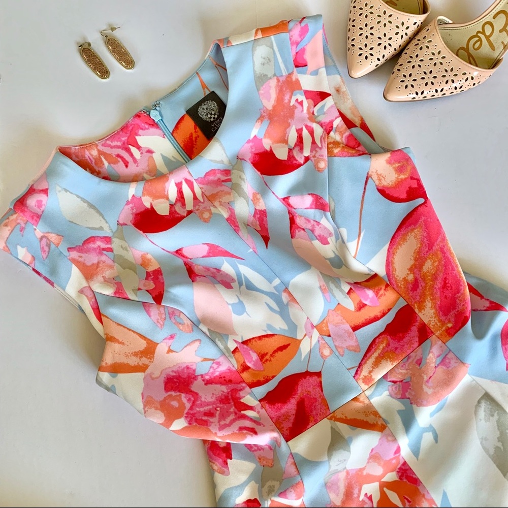 Vince Camuto Light Blue Pink A Line Spring Dress